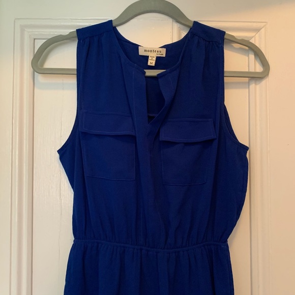 Navy Blue Monteau Dress - Picture 2 of 4